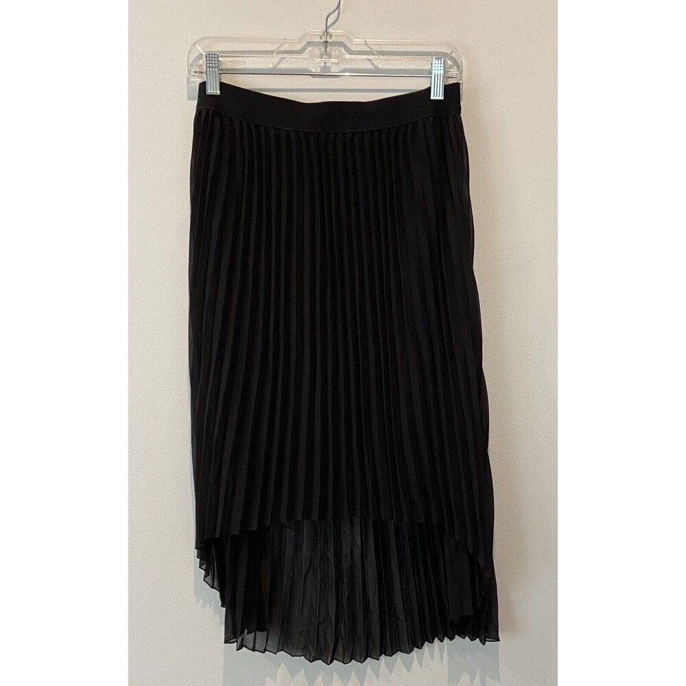 Philosophy Black High Low Hem Pleated Skirt Size Med